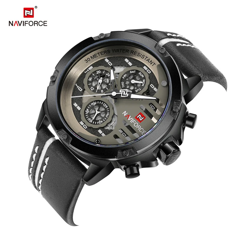 

NAVIFORCE 9110 Men Quartz Water Resistant Wristwatch Fashion Relogio Masculino, As picture