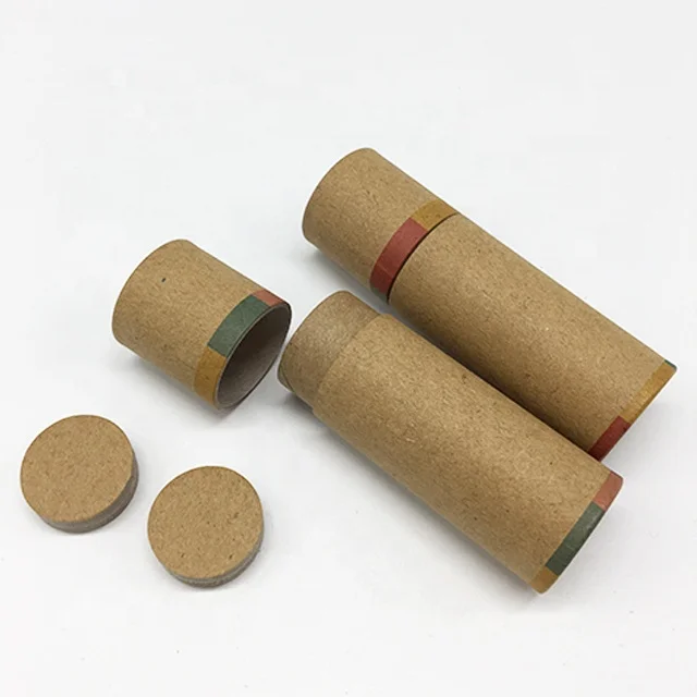 
Custom Eco Friendly Push Up Cardboard Container Biodegradable Coated Paper Tube For Lip Balm Packaging 