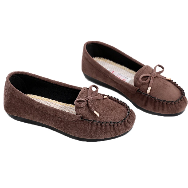 

New design autumn and winter warm round toe loafers non-slip women's casual flat shoes, 3 colors