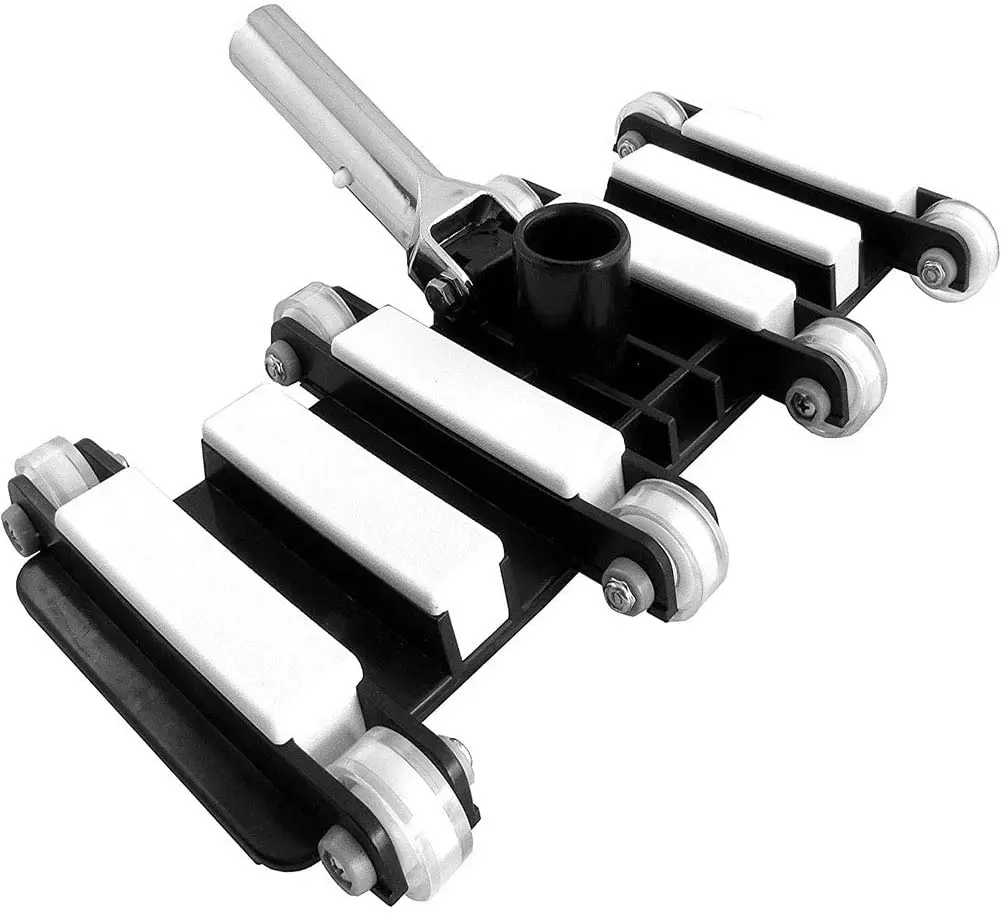 

Heavy Duty Aluminium Handle Flex Swimming Pool Vacuum Head with Swivel and Wheel, Black