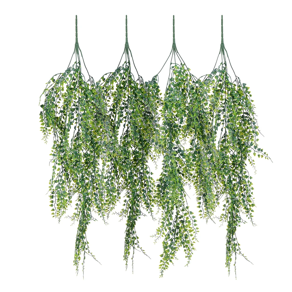 

Artificial wall hanging plants artificial ivy fake hanging vine plants decor plastic greenery for home wall decor, Green