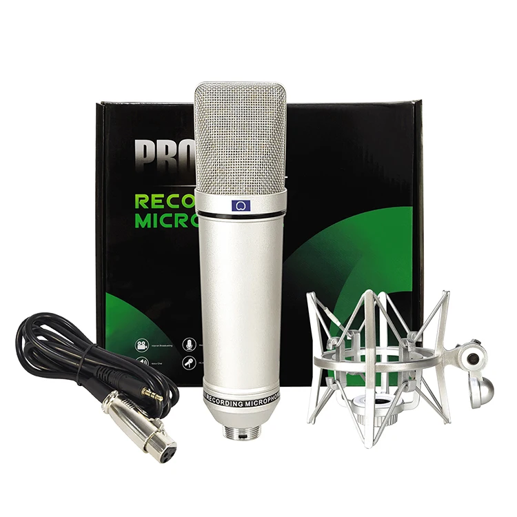 

Cardioid Condenser Microphone,USB Microphone with Stand, Studio Condenser Mic with Shock Mount