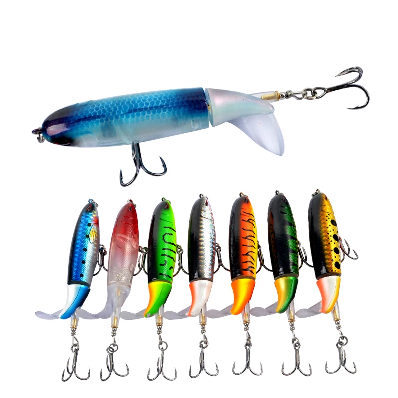 

Topwater floating whopper with two hooks lure hooks hard bait propeller choppo fishing lures, Vavious colors