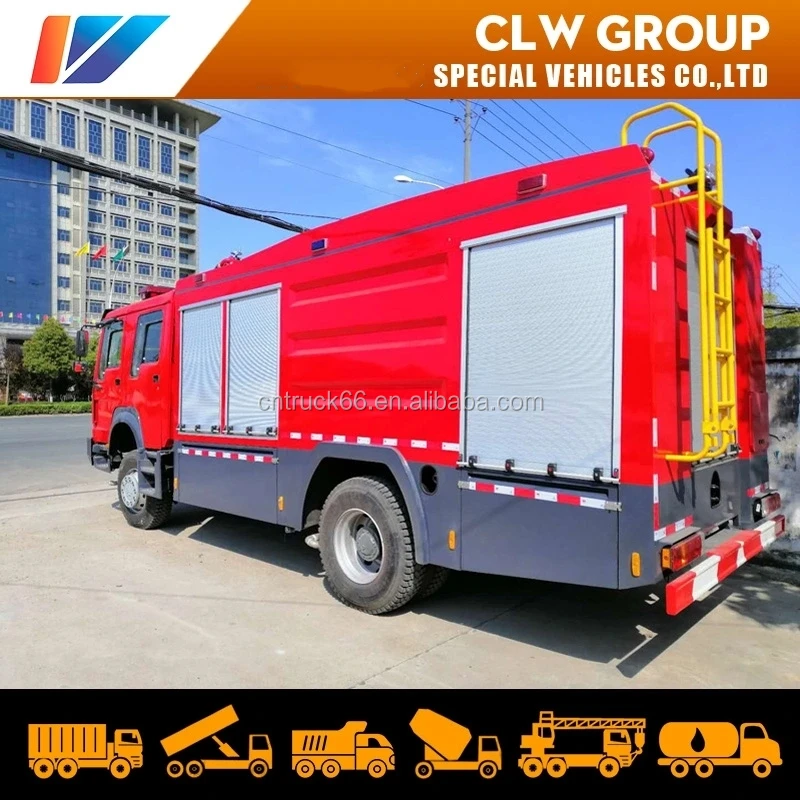 Howo All Wheel Drive Fire Fighting Truck Rhd Water Foam Dry Powder 4x4
