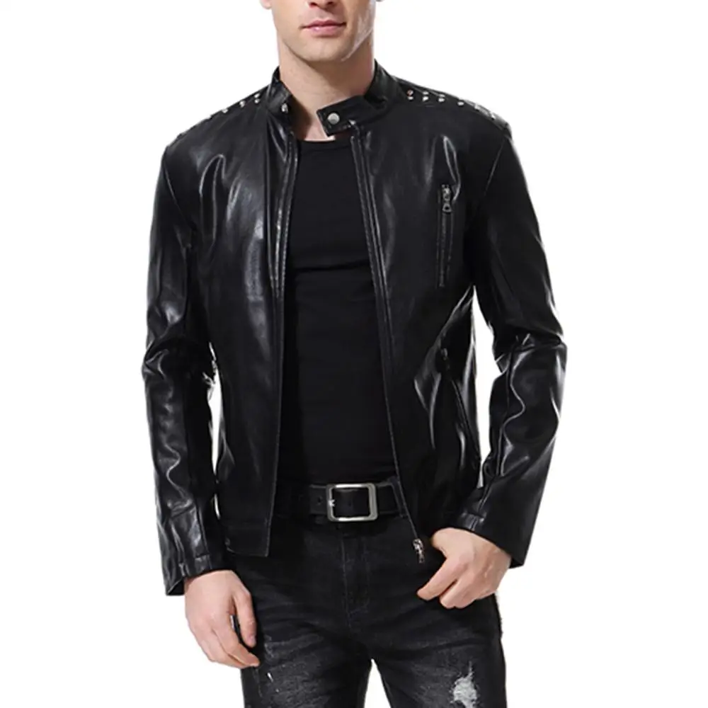 

new fashion for men leather jacket coat,leather men's motorcycle jacket&slim men's trend custom coat