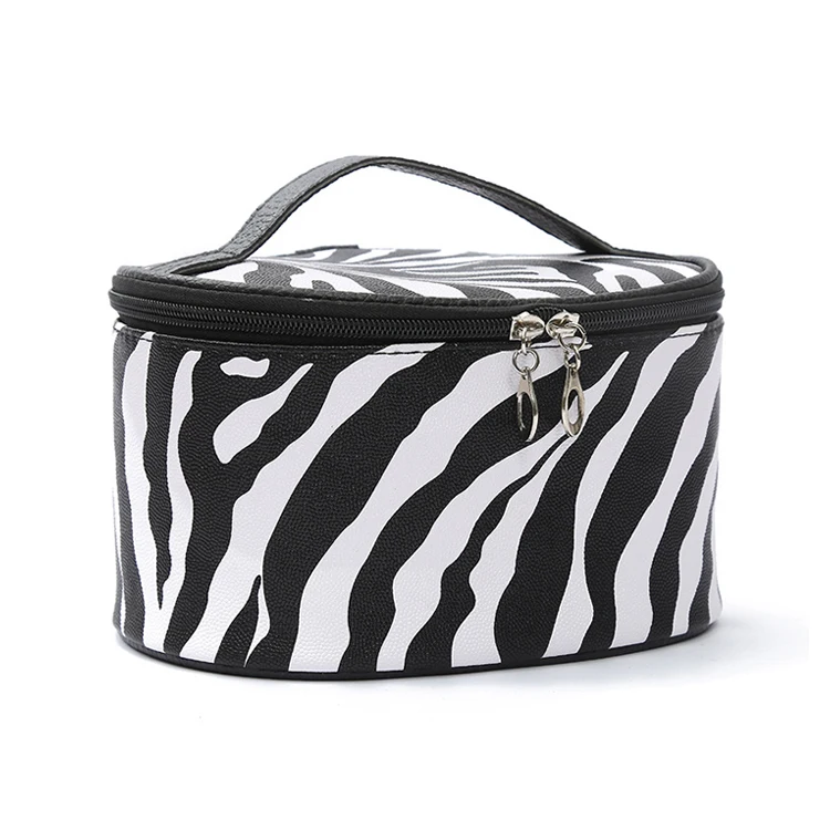 

Waterproof Pu Leather Toiletry Storage Bag Bathroom Organizer Home Travel Portable Zebra Pattern Leopard Makeup Cosmetic Box, Customized color