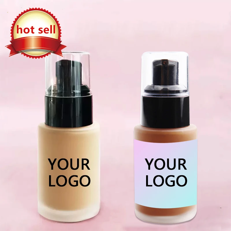 

Custom Private Label Low MOQ Makeup Foundation Liquid Full Coverage Face Lasting Waterproof Natural Concealer Foundation, 12 colors