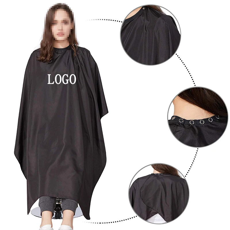 

custom logo hair cutting barber gown salon chemical proof black hairdressing cape