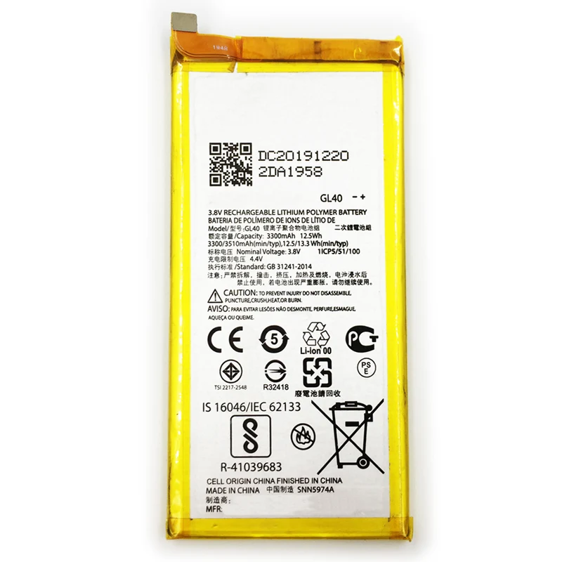 

GL40 Replacement Batteries Battery For Motorola Moto Z PLAY GL40 3.8V 3510mAh Battery Wholesale