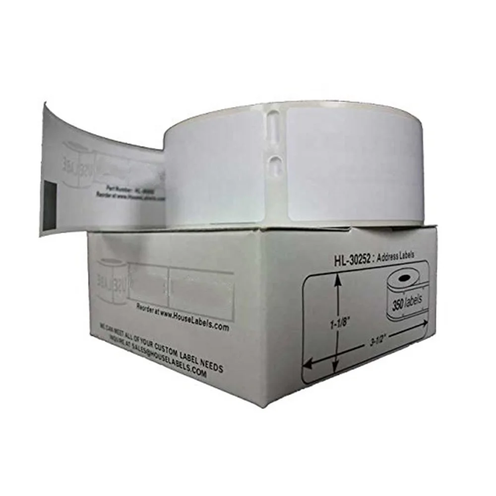 Paper Rolls Compatible Dymo Labels 30252 White Address Labels for Dymo LabelWriter 450 Computer Projector 1-1/8" X 3-1/2" 350