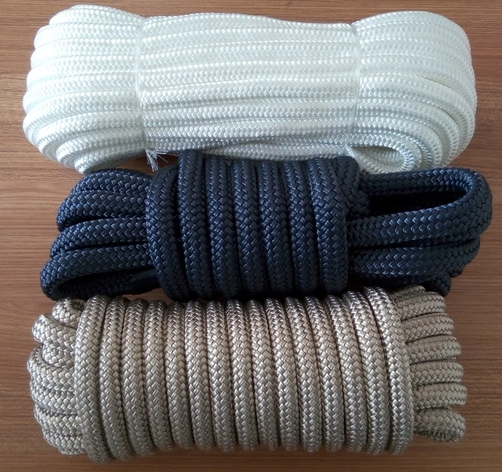 3/8" Thick Marine Grade Double Braided Nylon Docking Rope Pp Pe Nylon