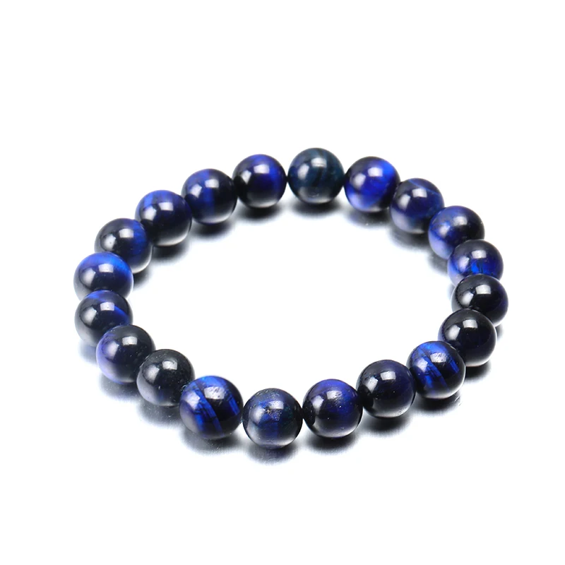 

High Quality blue tiger eye bead bracelet natural stone elasticity Rope bracelets bangles For Men and Women Jewelry