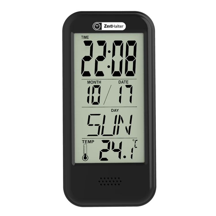 

Smart LCD desktop digital alarm clock bedroom temperature digital large digital wall calendar, White + black