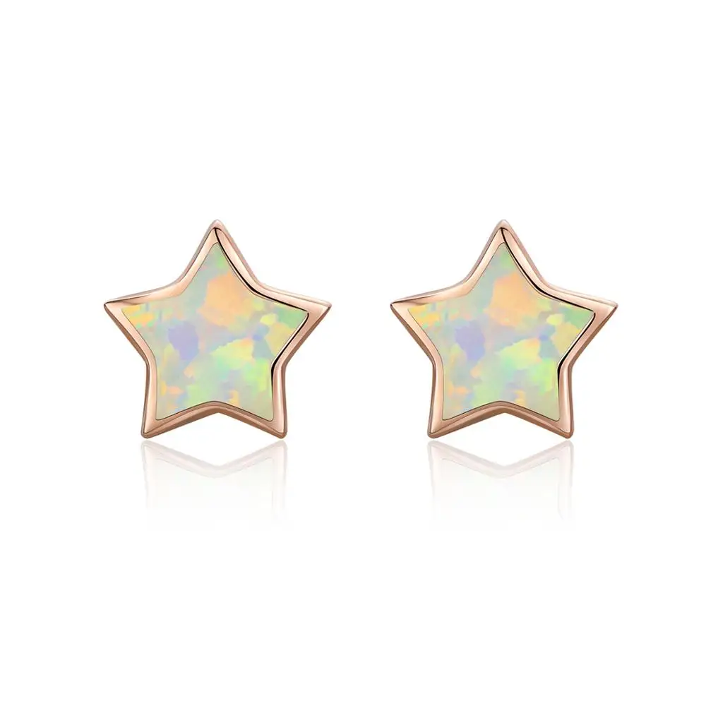 

Unique Design Opal Star Stud Earring High Quality 925 Sterling Silver Rose Gold Plated Ear Stud Birthday Gift to You