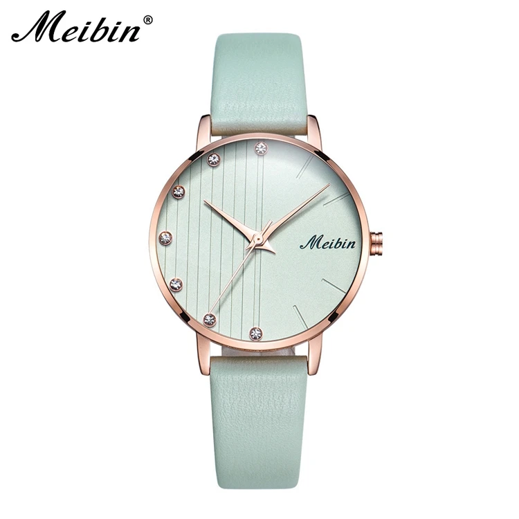 

MEIBIN 1166 Fashion Lady Quartz Wrist Watch Leather Wholesale Fashion Watch Women Fancy Quartz Watches, 5 colors