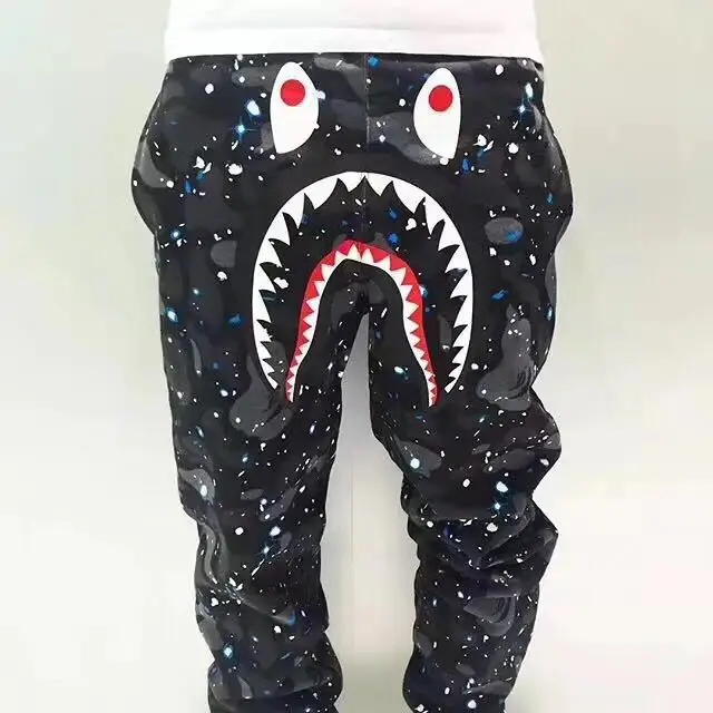 

Factory Price 2021 BAPE Shark Mens Pants Glow-in-the-dark Pants , Starry-sky Pants