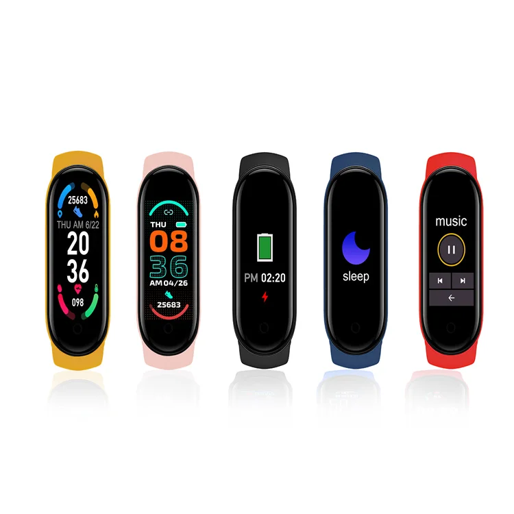 

Mi Band 6 5 4 Fitness Tracker Display Heart Rate Monitor Smart Band Sports Bracelet Wristband Reloj Smart Watch, Four colors