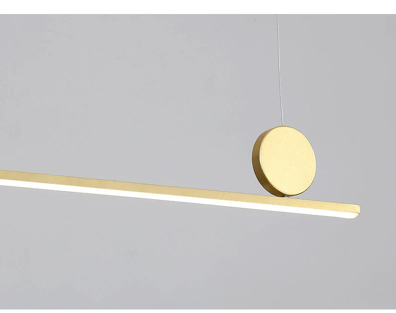 Modern minimalist design, light luxury dining table, bar long chandelier Nordic creative minimalist ring restaurant chandelier