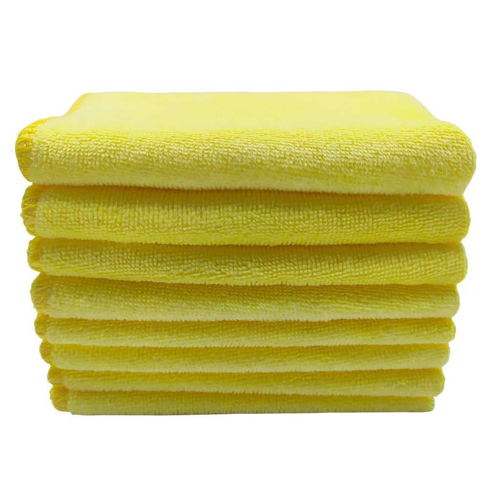 

Microfiber Cleaning Towel Square  8 PCS Yellow Color New Design Highly Water Absorbent Microfiber Cleaning Cloth