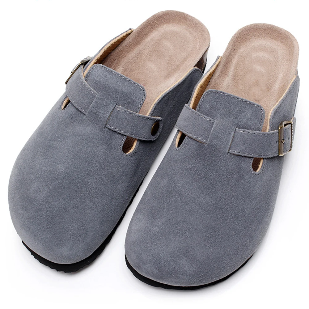 

Superstarer Winter Cow Suede Women's Clogs Indoor Outdoor Sandals with Cork Sole Footwear Genuine Leather Clogs Women