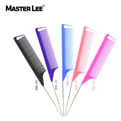

Masterlee Custom Logo Private Label Heat Resistant Stainless Steel Carbon Rat Tail Hair Parting Comb, 5 colors
