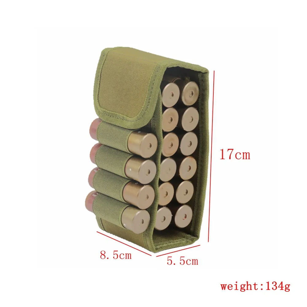 

Tactical Shooters Shotgun Shell Pouch 12G Ammo Cartridge Stock Holder, Black, green,brown