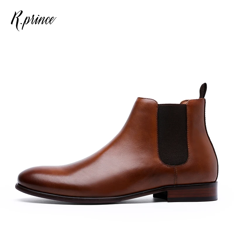 

2021 Mens Shoes Genuine Shoes Men's Chelsea Men Boots Shoes Leather With Italy Design, Black brown green