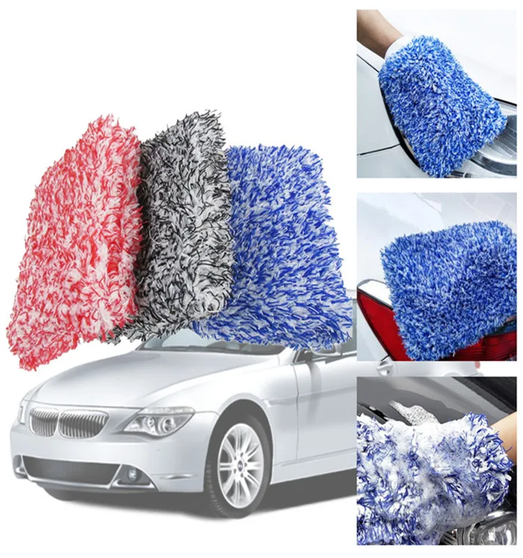 1pc Gants de lavage en microfibre pour voiture Lavage Nettoyage