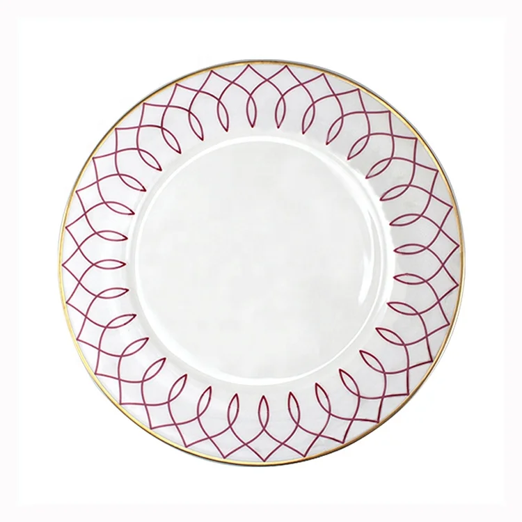 

Nordic Ins Porcelain Gold Rim Salad Steak Western Cheap Wedding Ceramic Dinner Set Restaurant Plates Set