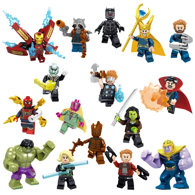 

Doctor Strange Loki Spider Iron Groot Star-Lord Rocket Racoon Super Heroes Mini Bricks Figure Building Block Collect Toy 34044