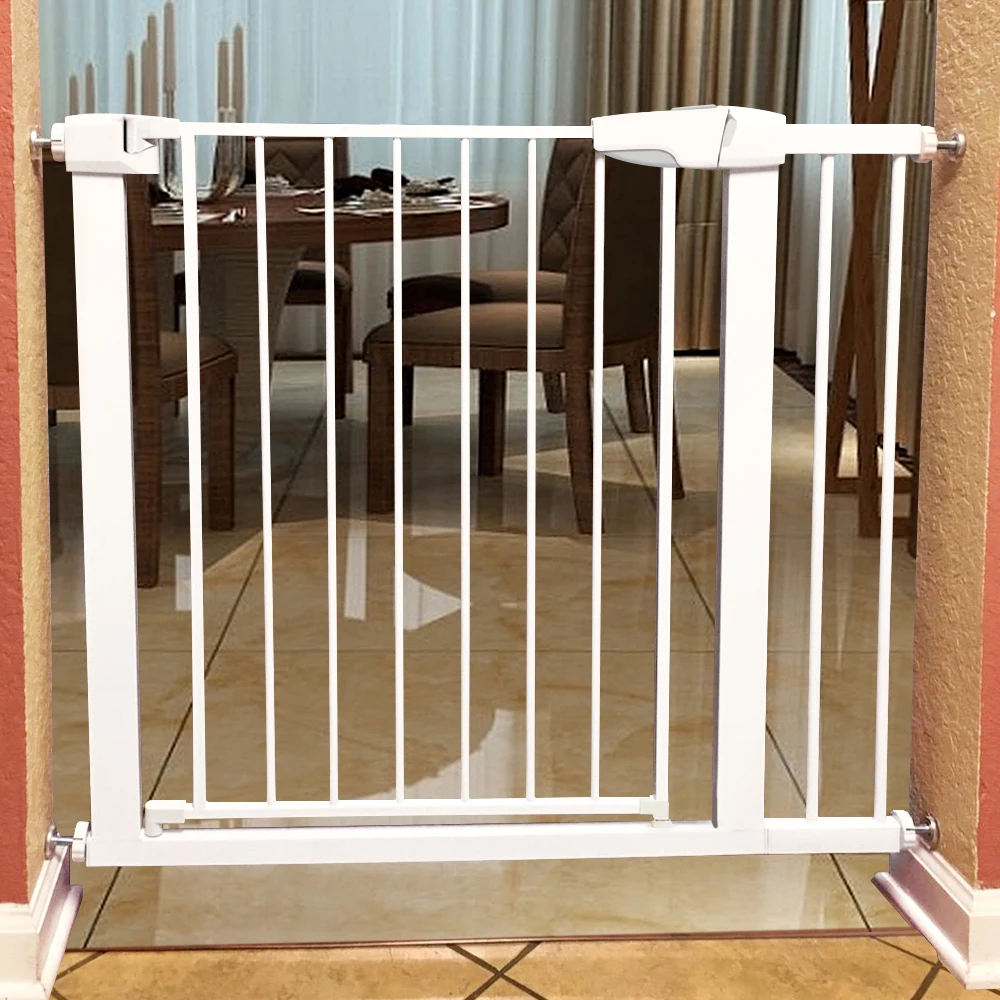 

Modern design children's safety door children's play safety door baby fence, White
