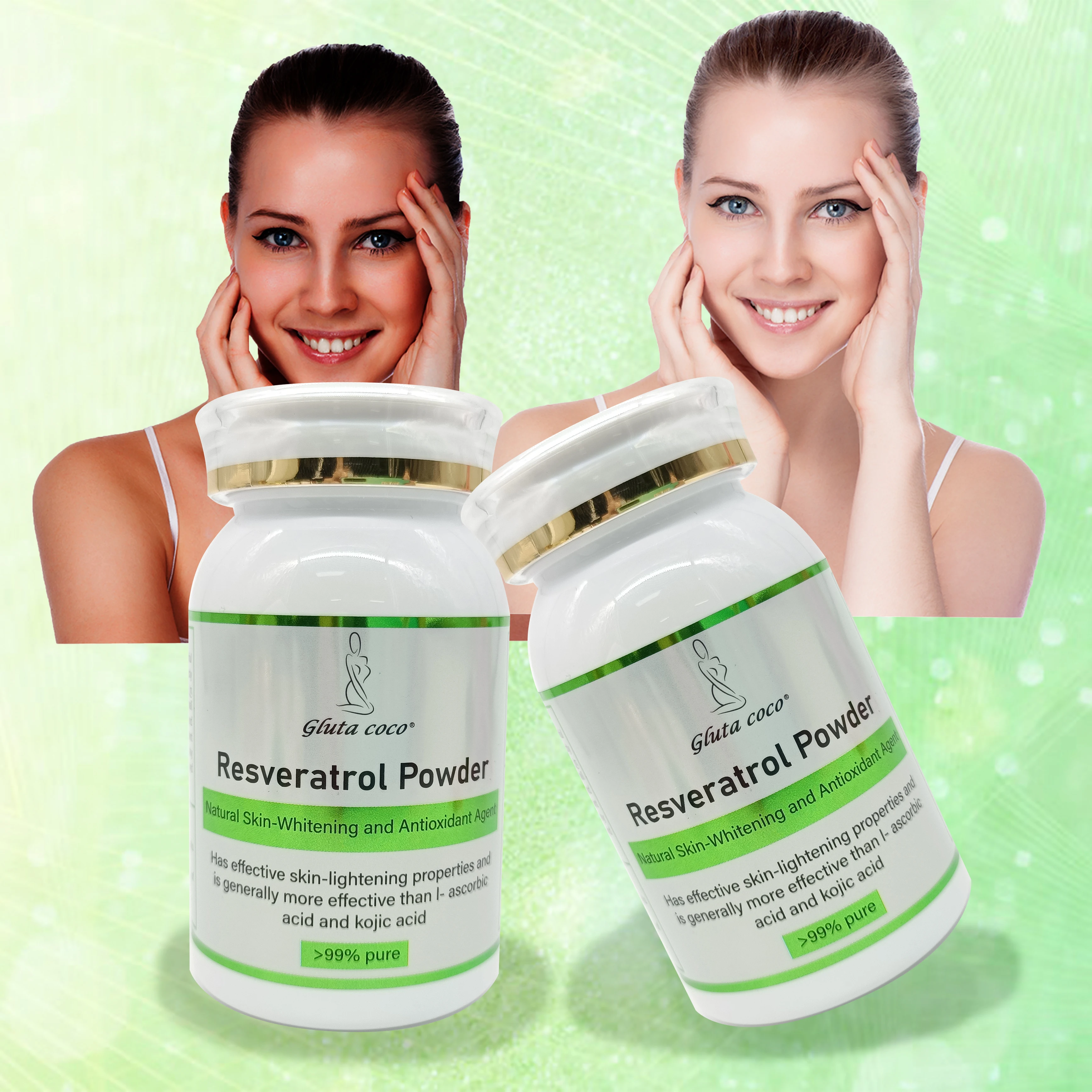 

Resveratrol Powder Skin-Whitening and Antioxidant Agent skin-lightening facial and body care product works in 2 weeks