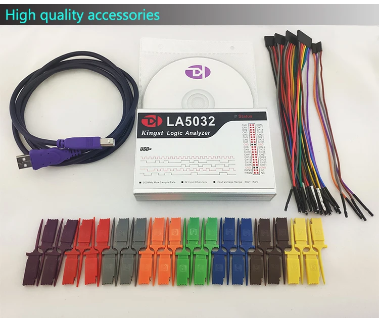 Kingst La5032 Usb Logic Analyzer 500m Max Sample Rate,32 Channels,10b