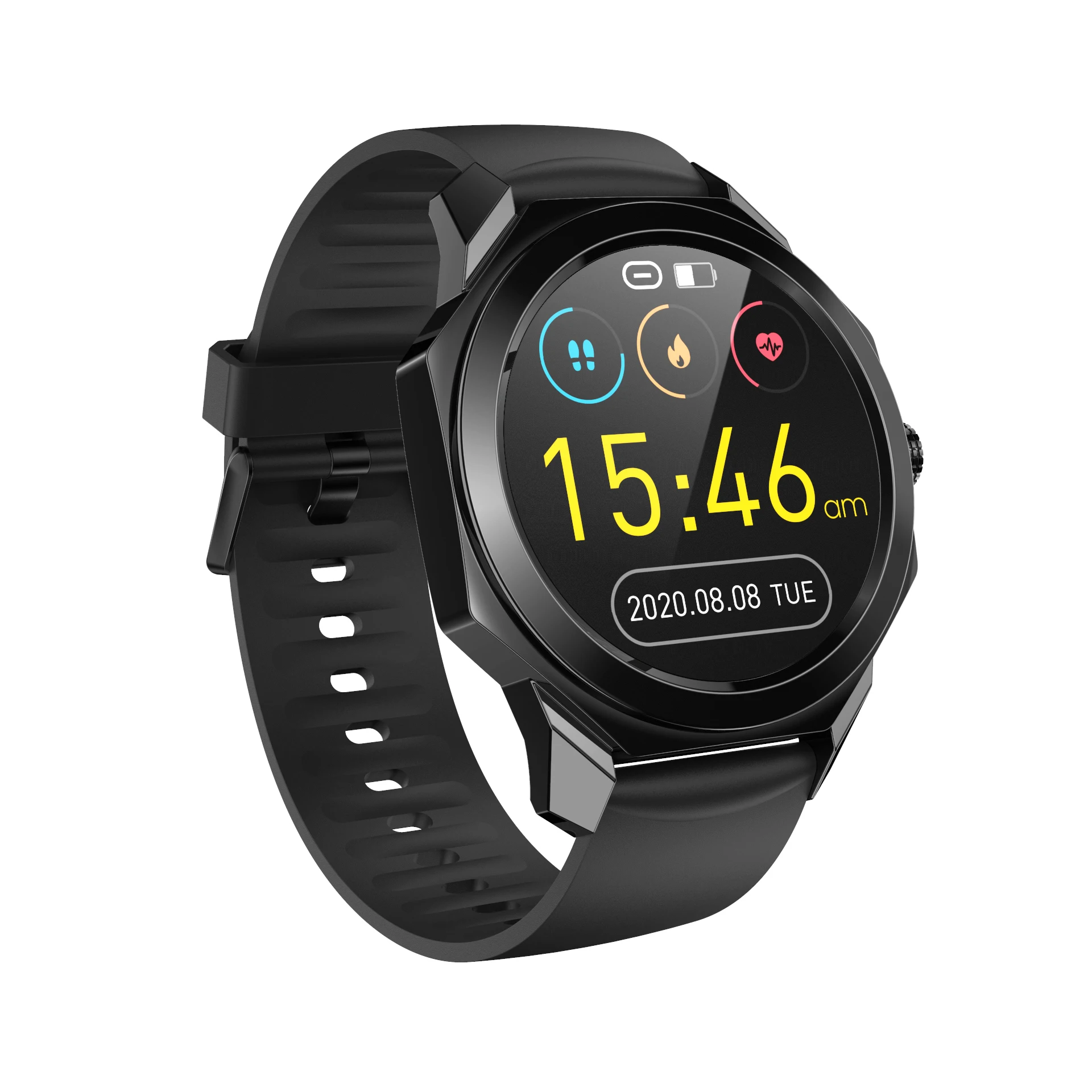 

Waterproof Smart Watch KM01 NRF52832 Chip Waterproof IP68 High Quality Round Screen Full Touch Smartwatch Android Men
