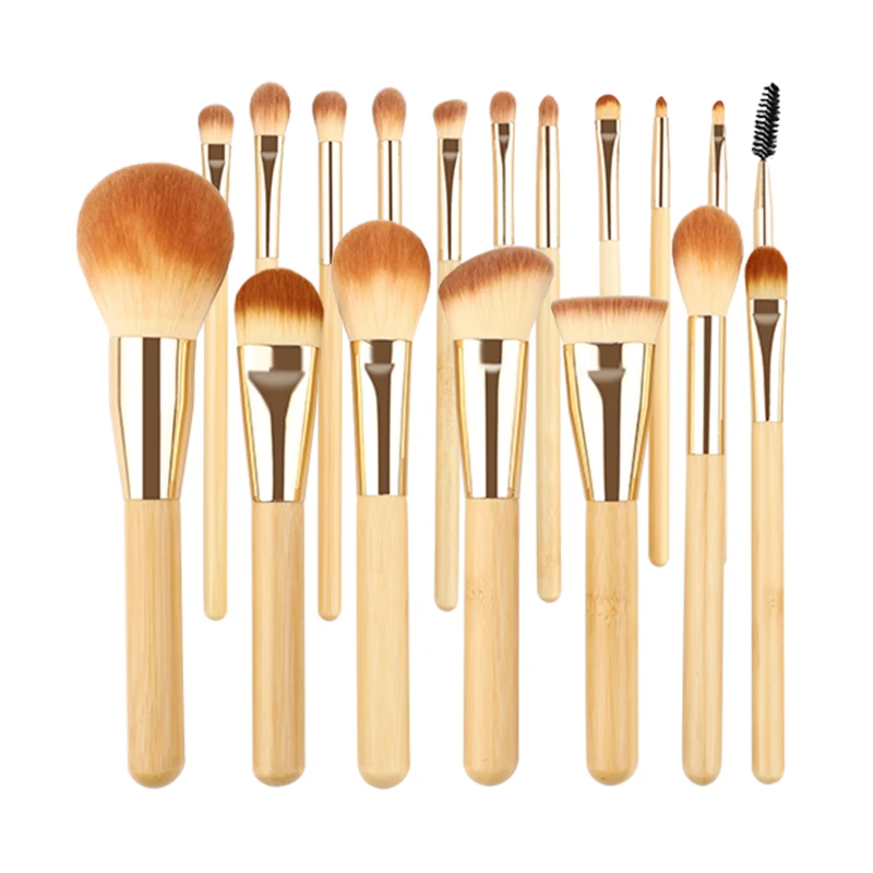 

12 years factory private label professional 18pcs vegan premium bamboo make up brushes