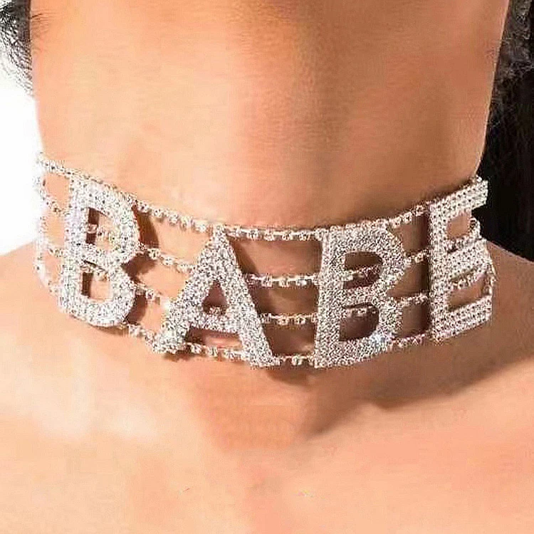 

Wholesale Custom Exaggeration Letter Women Choker Necklace