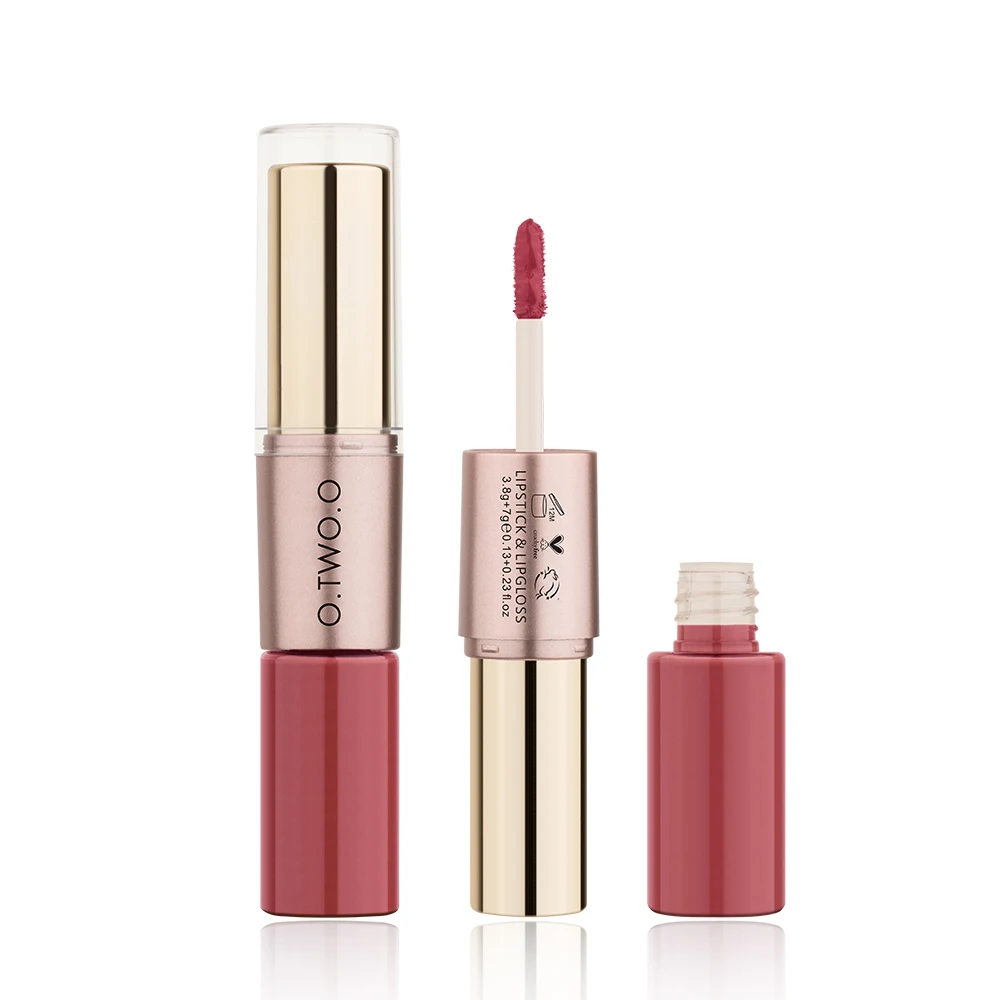 

O.TWO.O long lasting 2in1 matte lipstick & liquid lipstick 12 colors silky vegan matte squeeze lip gloss