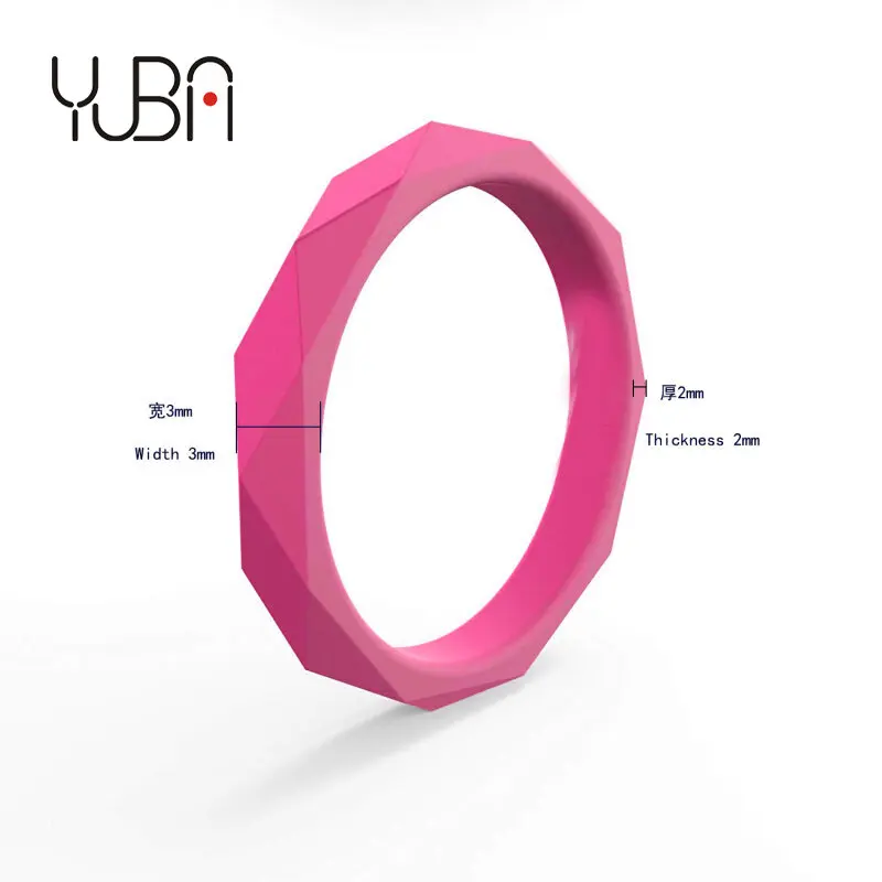 

2021 Newest Design Women Girls Geometric diamond Silicone ringwholesale