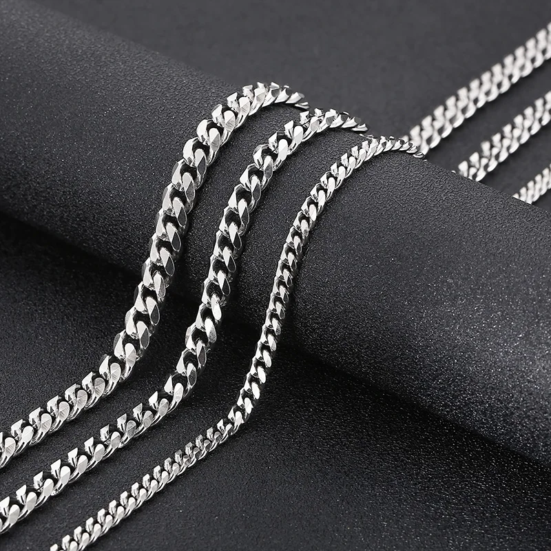 

Kalen Simple Stainless Steel 500mm Cuban Chain Special Clasp Hiphop Silver Necklaces