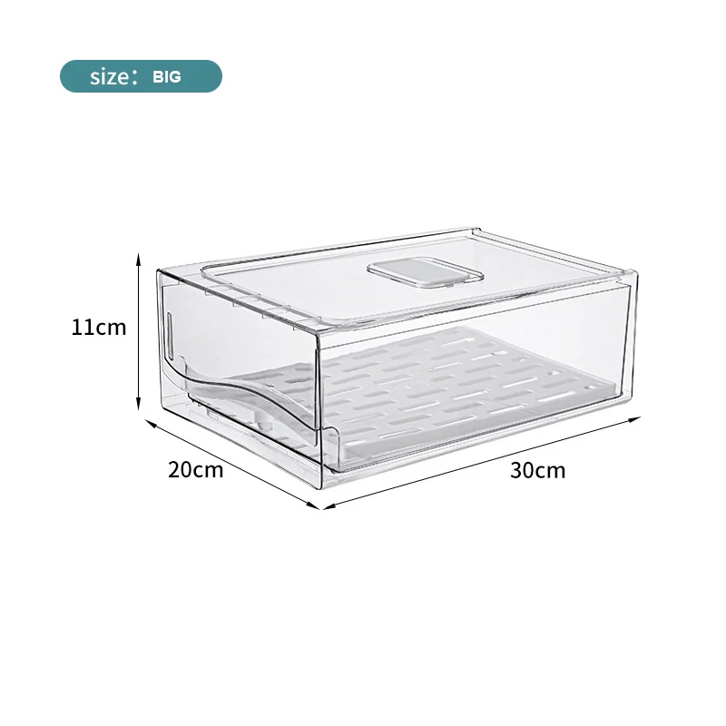 

New Refrigerator fresh-keeping box drawer storage boxes frozen transparent large pull-out thickened storage box