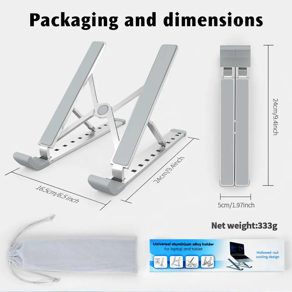 
Universal Aluminium Alloy Holder Stand for Laptop and Tablet PC Stands 