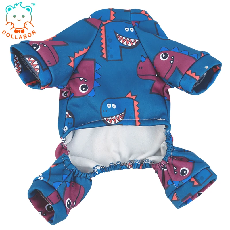 

COLLABOR Seth Hound Soft Fleece Puppy Clothes Dinosaur Jumpsuit Pets Sweater Den Jumpsuit For Dogs, Solid, digital print