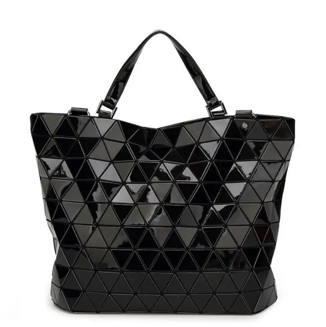 

HOT Women Geometric Handbag Reflective Laser Folding Shoulder Totes Large Capacity Luxury Purse Girl Custom Logo, Luminous