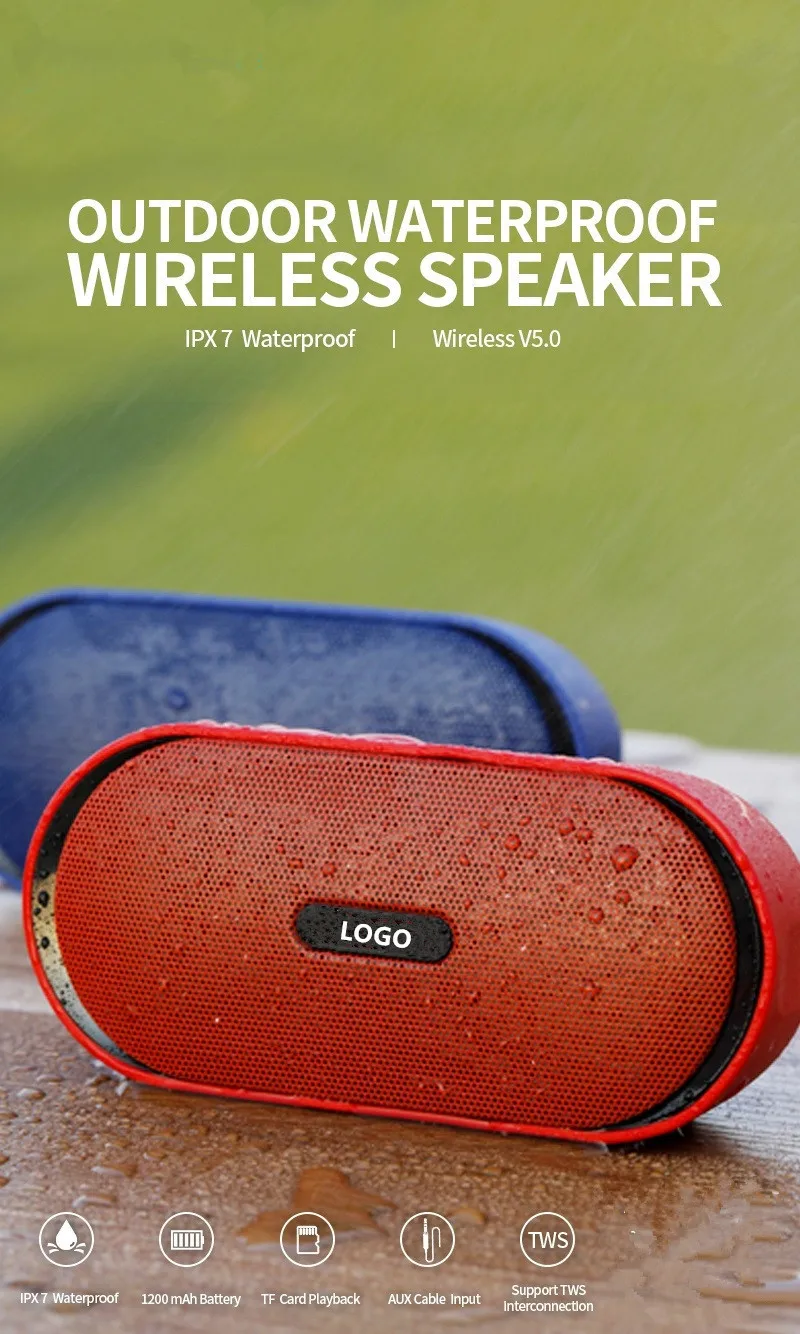 Custom Speaker Wireless BT Outdoor Portable Mini Blue tooth Speaker Waterproof Wireless Speaker - ANKUX.COM