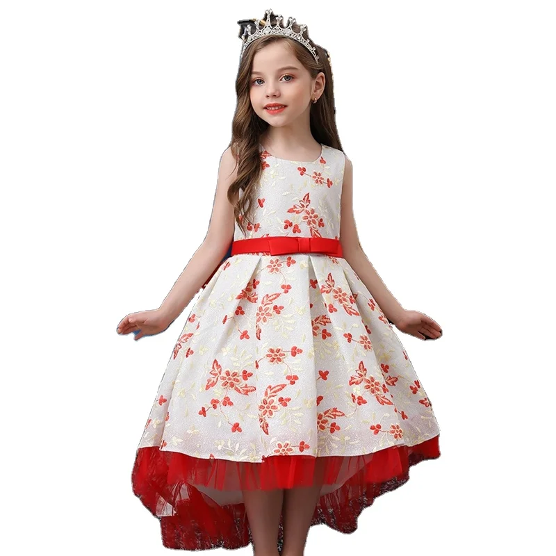 

Baby Girls Princess Lace Flower Wedding Christmas Party Tutu Dress Children Kids Elegant Vestidos for 4-15Years Teenager Wear