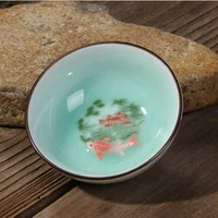 

1pcs Hand-painted fish exquisite ceramic teapot kettles tea cup porcelain chinese kung fu tea set drinkware