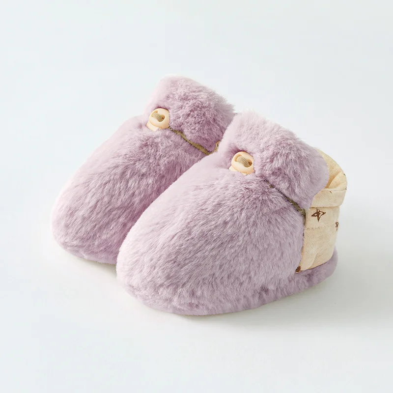 

Online Sale Newborn Faux Fur Shoes Soft Plush Pink Cute Fashion Reversible Winter Warm Baby Booties