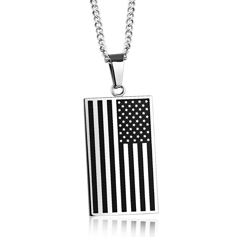 

Craft Wolf The USA Flags Stainless Steel Necklace Fashion Jewelry Men's Women