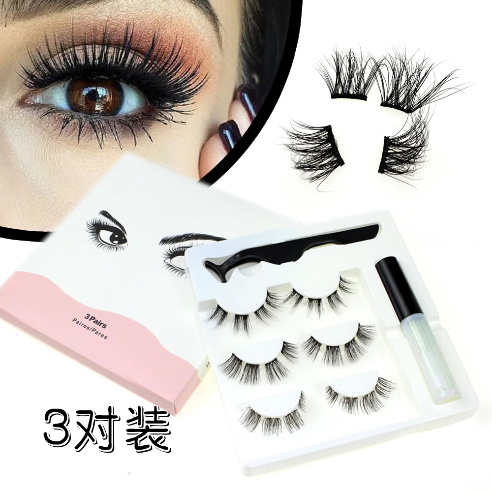 

New diy mink eyelash extensions kit semi permanent pre-cut lashes and eyelash glue, Natural black