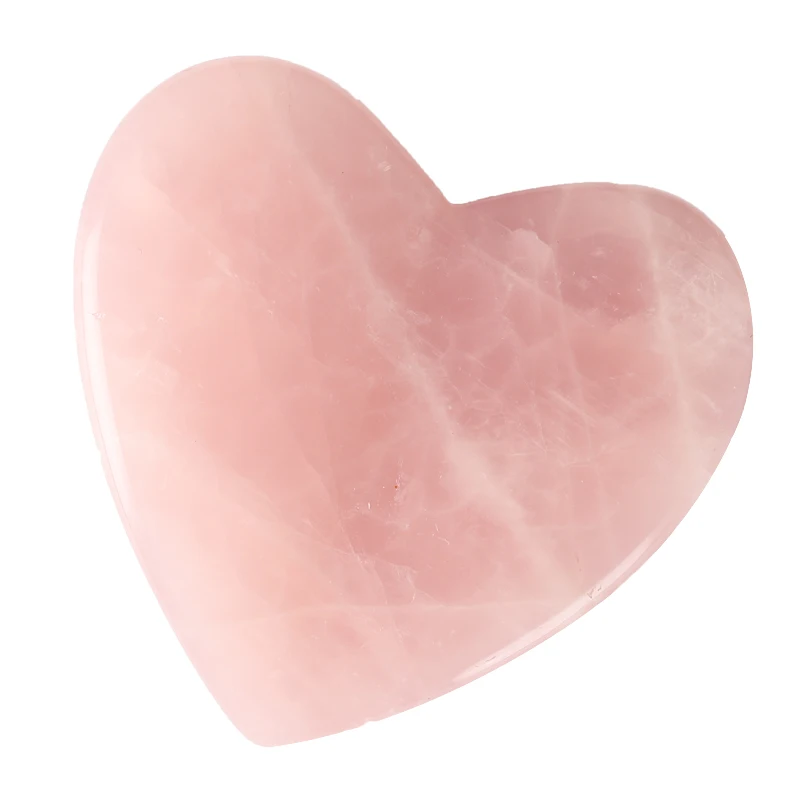 

Skin body beauty care heart shape jade crystal rose quartz gua sha scraping massage tool portable face lift massage Real Jade, Pink color